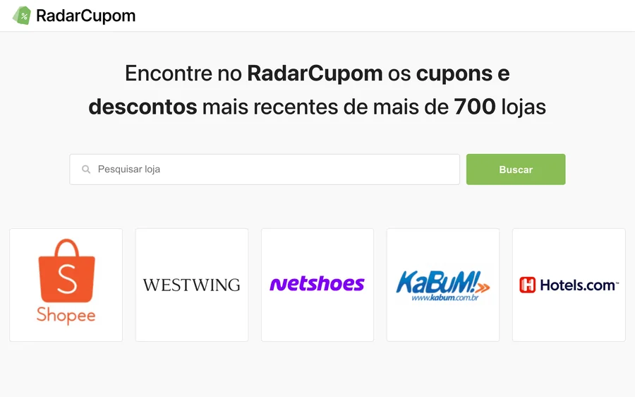 Screenshot of our site in Brazil