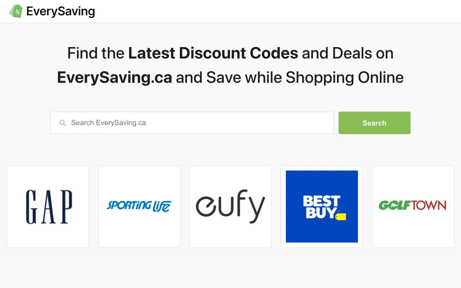 Screenshot of our site in Canada