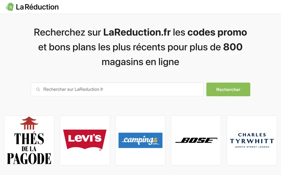 Screenshot of our site in France