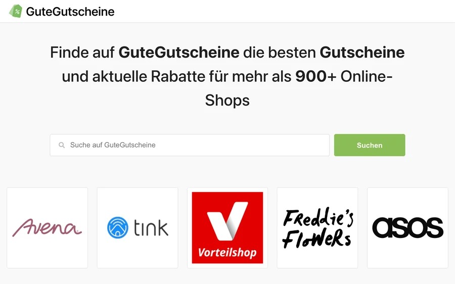 Screenshot of our site in Germany